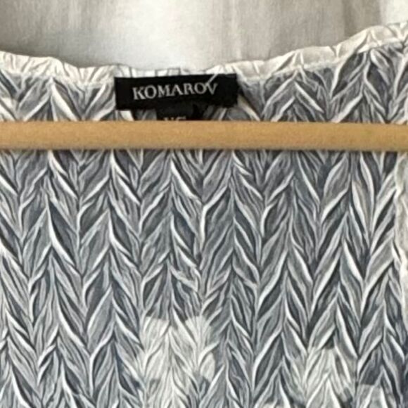 Komarov Midnight Vine Black Print Chiffon Whiskered Floral Midi Dress Sz XS - Picture 3 of 7